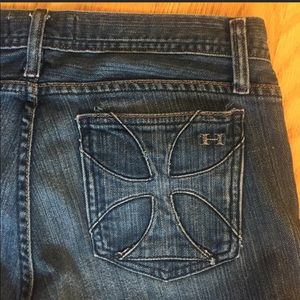 HABITUAL jean designer sized 29 short w/ straight leg frayed hem